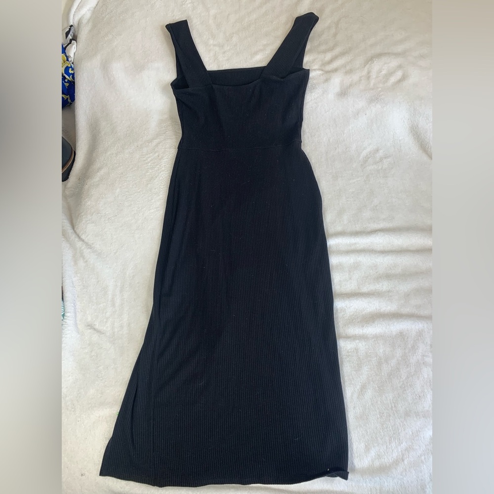 Reformation Black Sheath Dress Square Neck Sleeveless